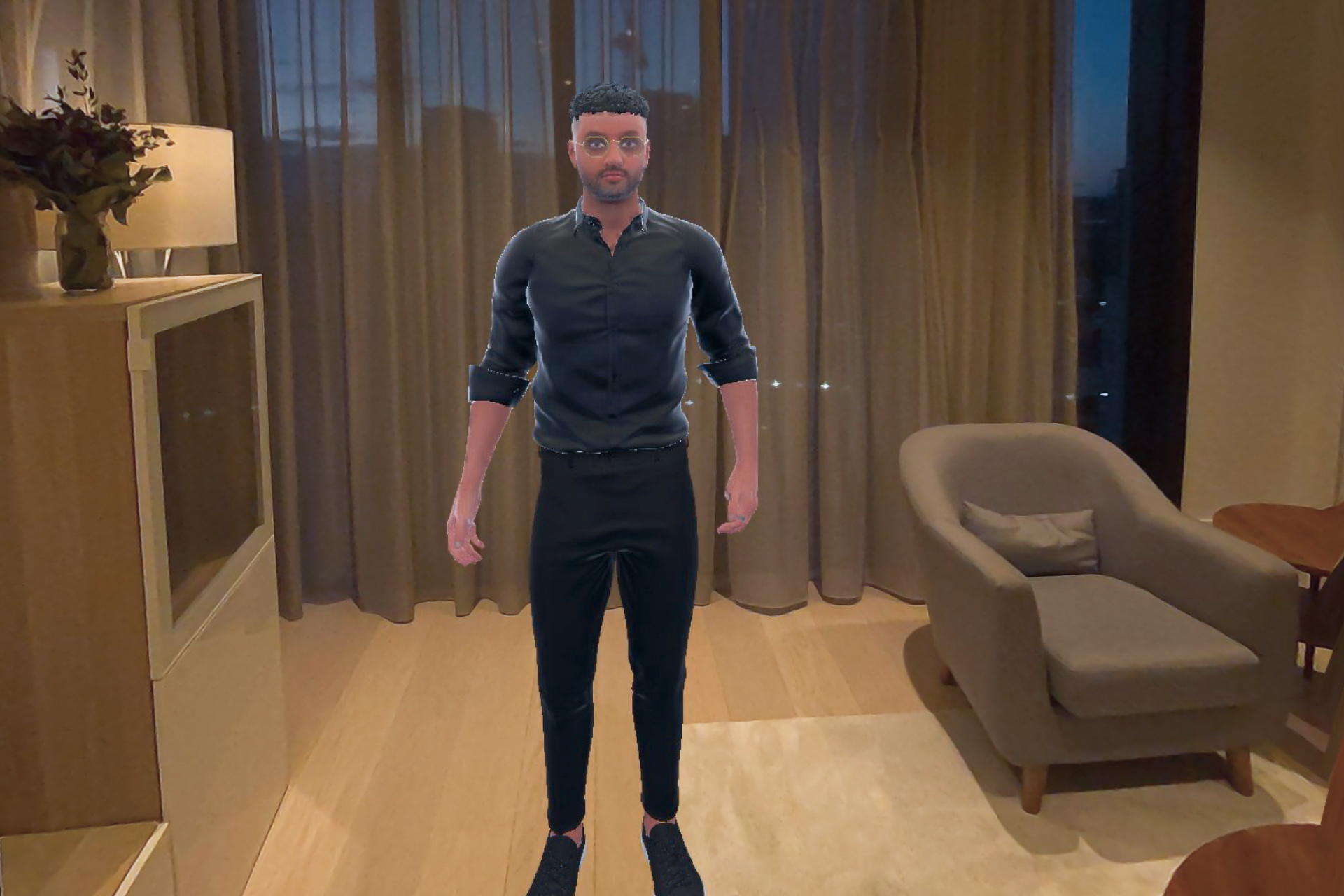 SpatialHumans immersive interface design showing a spatial product scene