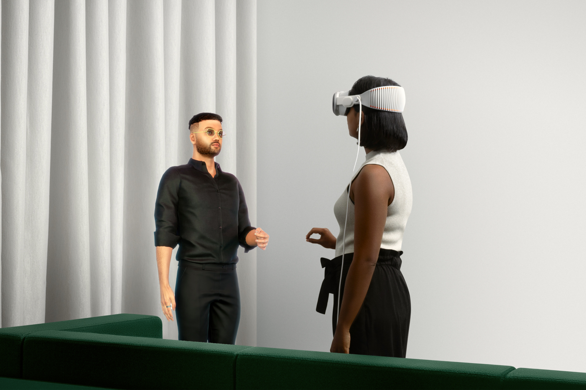 SpatialHumans interface design showing interaction and presentation screens