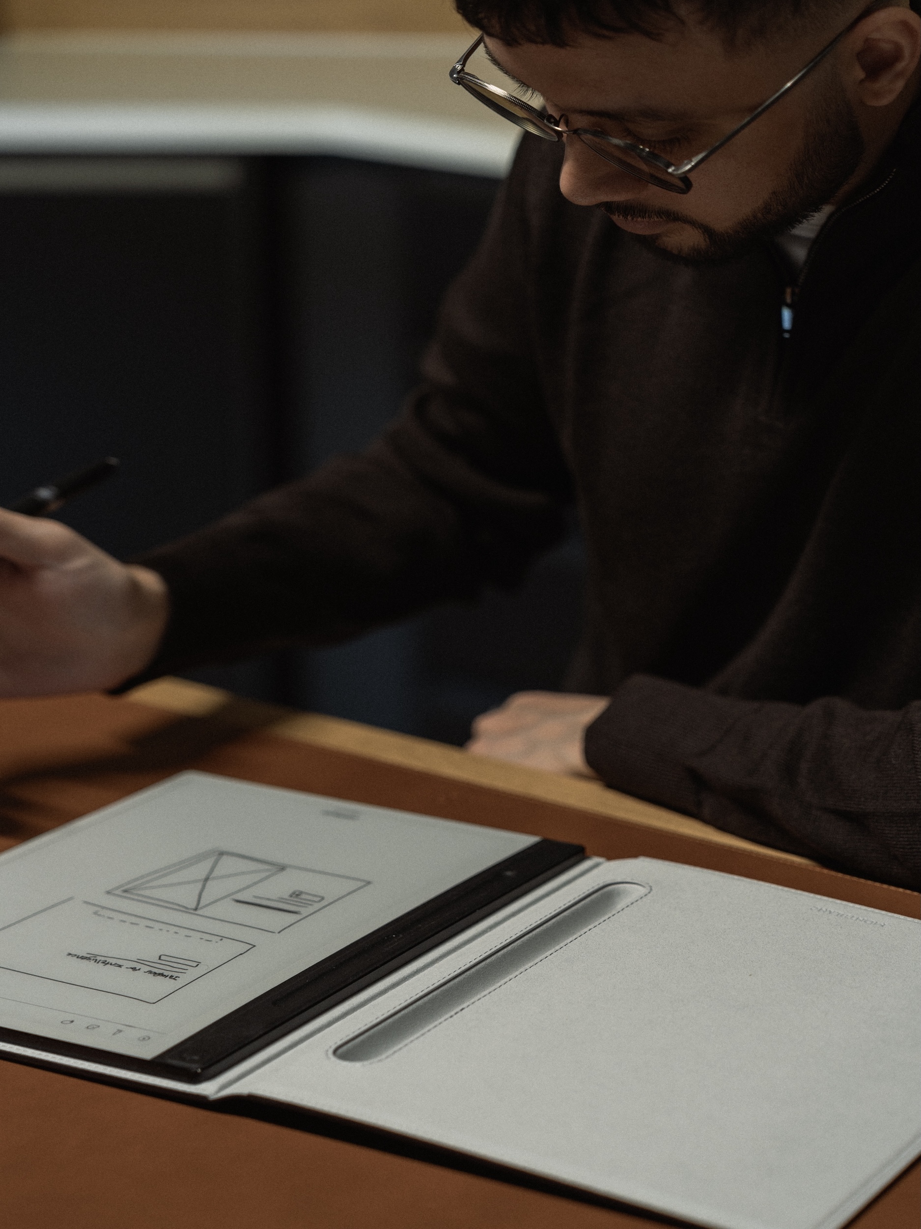 Neil Patel sketching interface ideas
